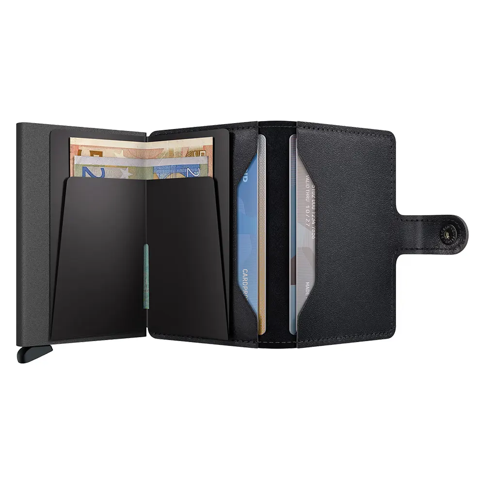 Портфейл SECRID - Mini Original Black Powdercoat, естествена кожа, с RFID защита - 3