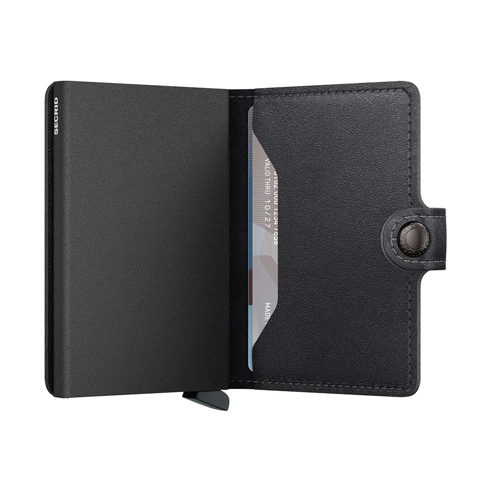 Портфейл SECRID - Mini Original Black Powdercoat, естествена кожа, с RFID защита - 4