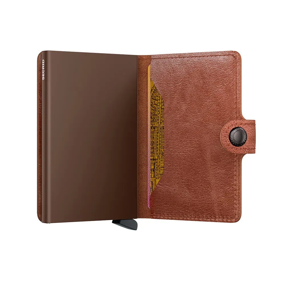 Портфейл SECRID - Mini Vintage Cognac Brown, естествена кожа, с RFID защита - 4