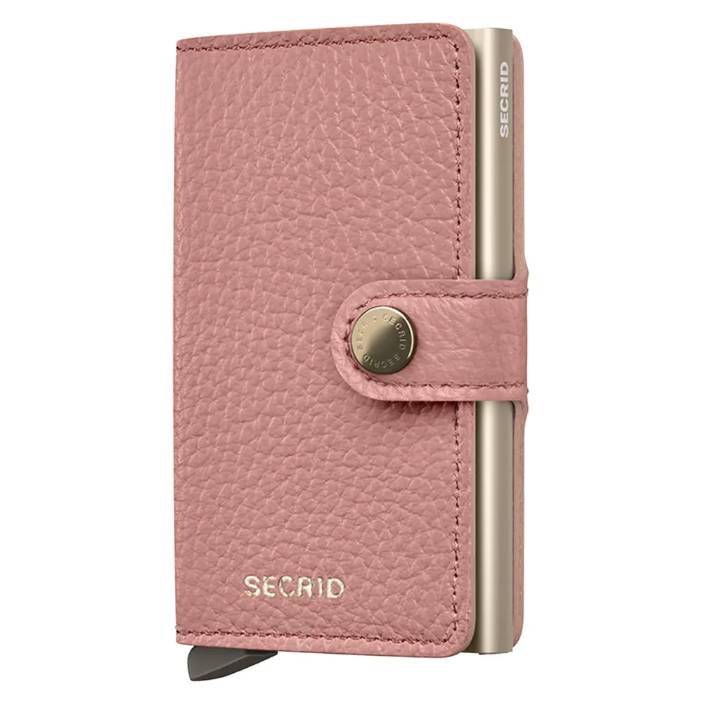 Портфейл SECRID - Mini Pebble Rose, естествена кожа, RFID защита