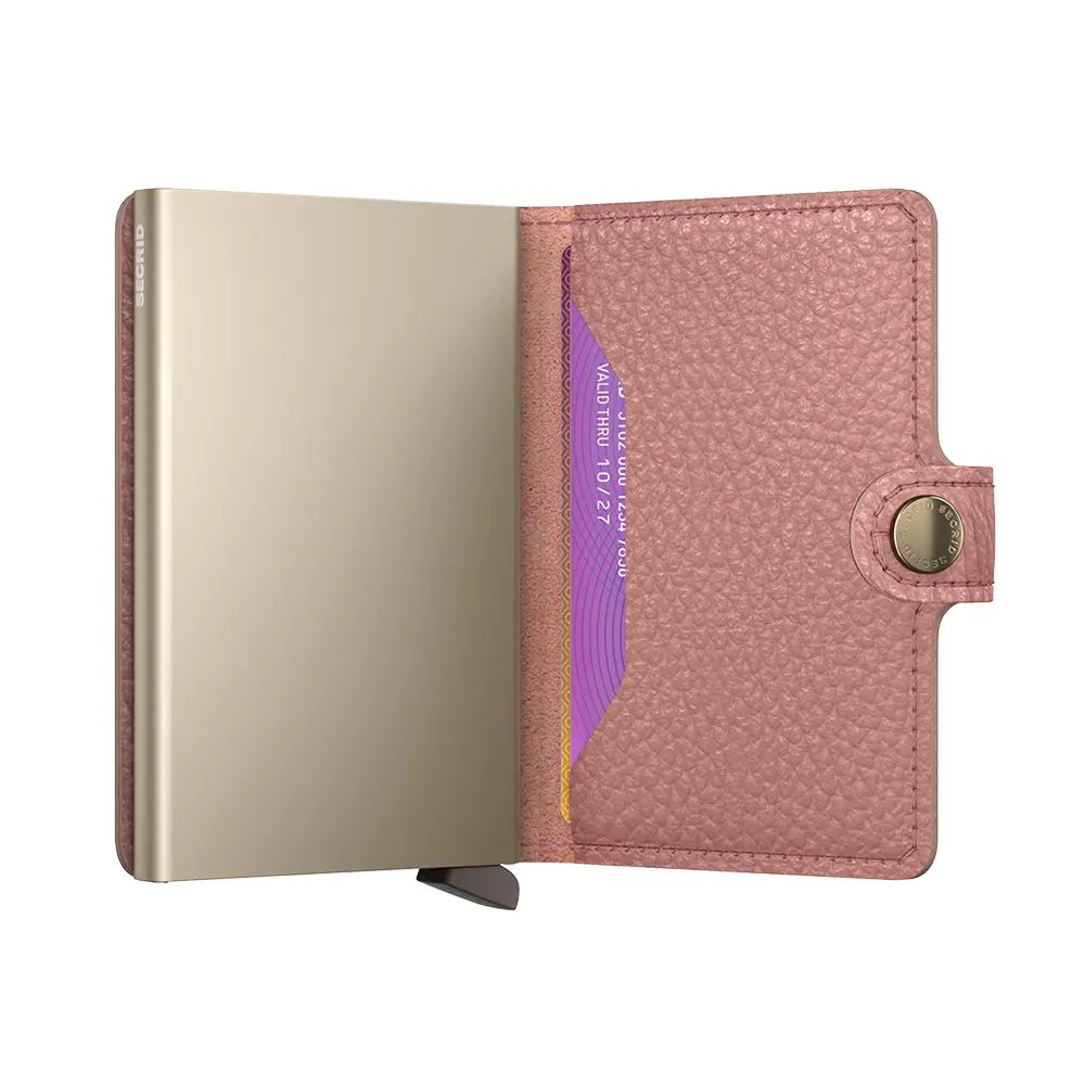 Портфейл SECRID - Mini Pebble Rose, естествена кожа, RFID защита - 3