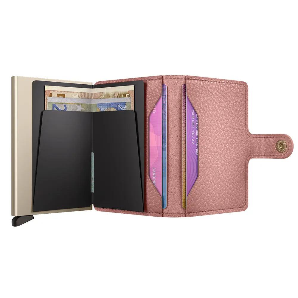 Портфейл SECRID - Mini Pebble Rose, естествена кожа, RFID защита - 4