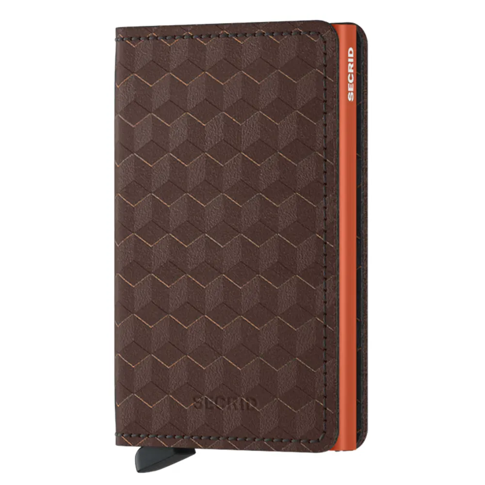 Портфейл SECRID - Slim Optical Brown Orange, с RFID защита