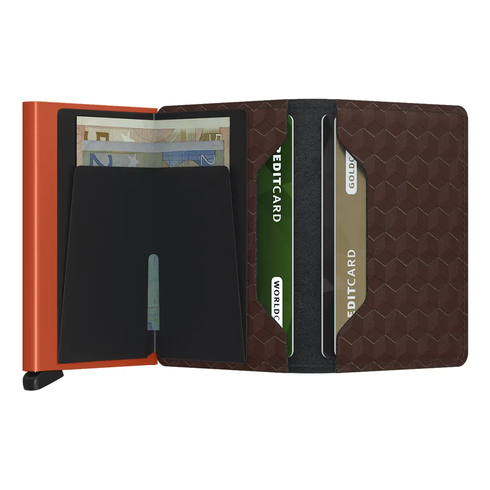 Портфейл SECRID - Slim Optical Brown Orange, с RFID защита - 3