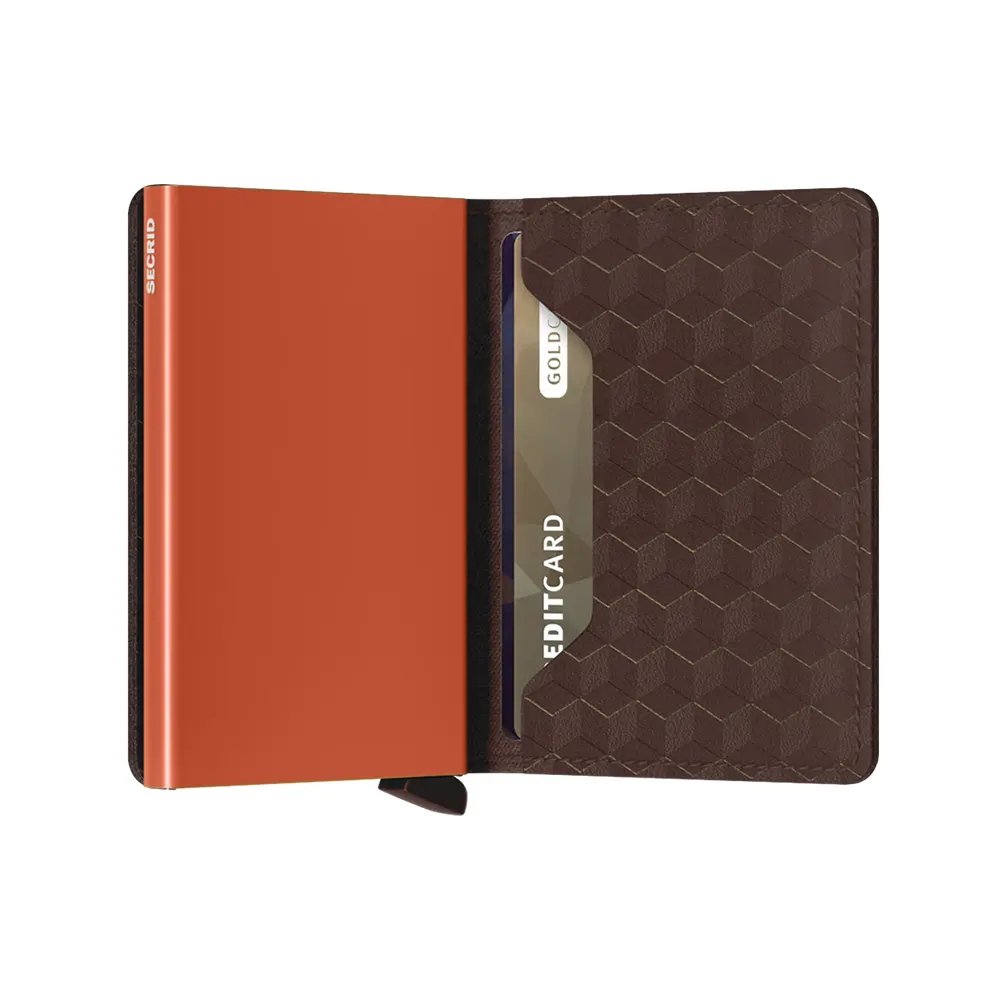 Портфейл SECRID - Slim Optical Brown Orange, с RFID защита - 4