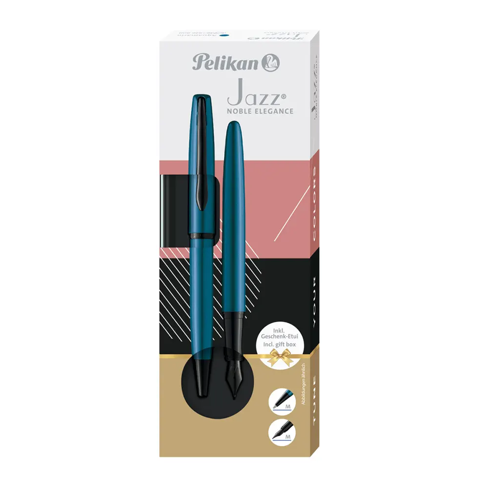 Комплект химикалка и писалка Pelikan Jazz Noble Elegance - Aquamarine - 5