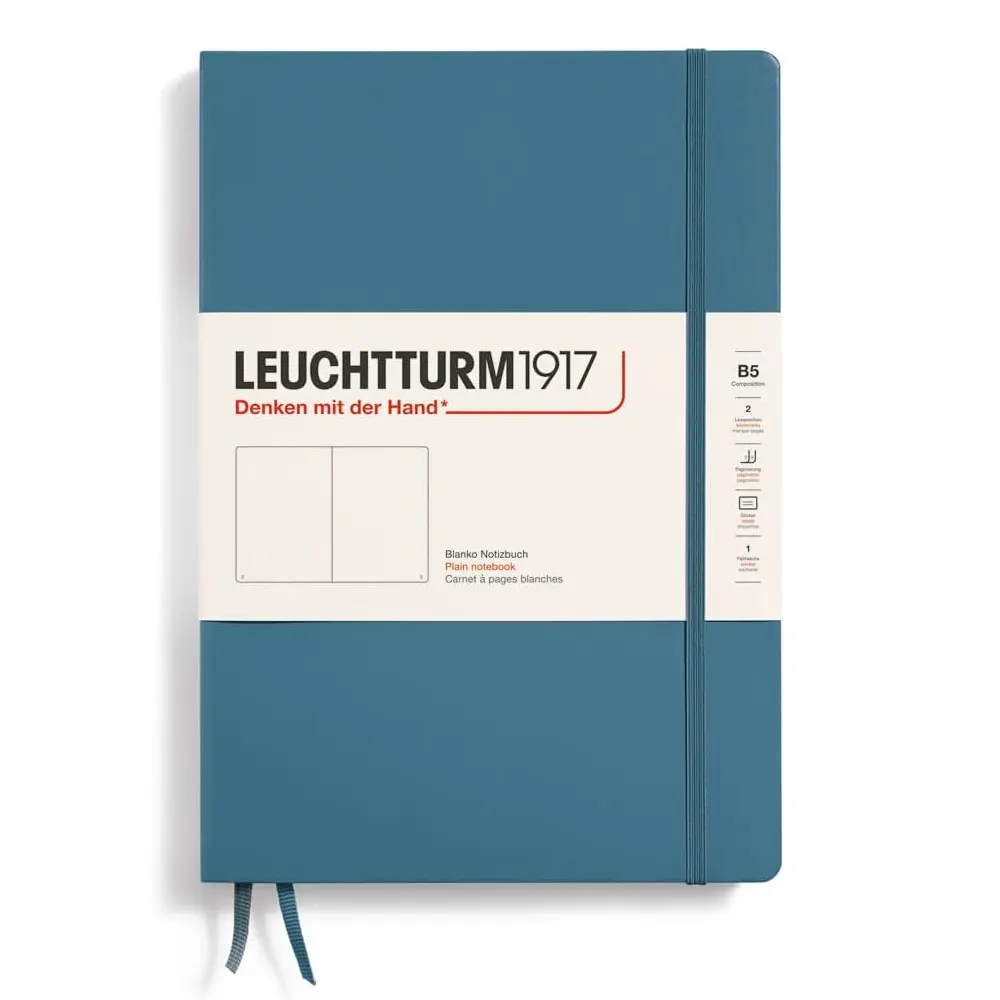 Тефтер B5 Leuchtturm1917 Notebook Composition Stone Blue, нелиниран, твърди корици
