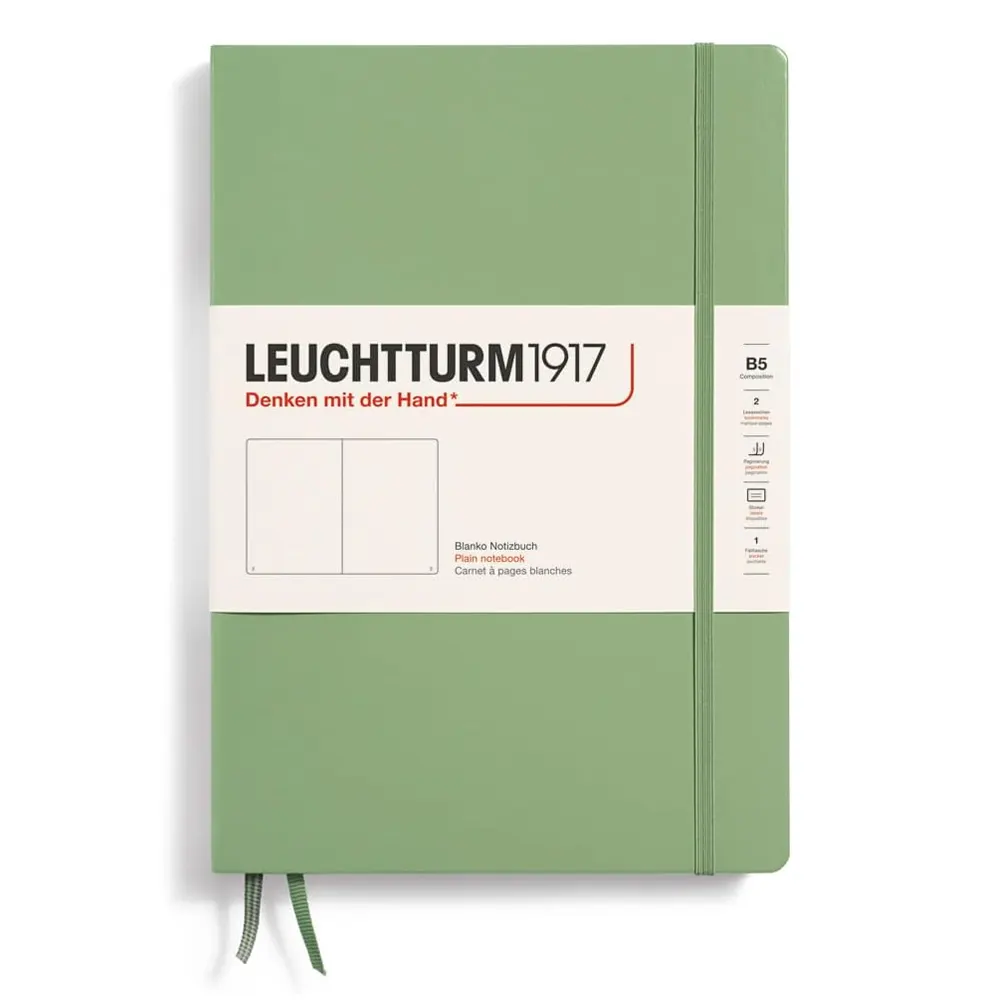 Тефтер B5 Leuchtturm1917 Notebook Composition Sage, твърди корици, нелиниран
