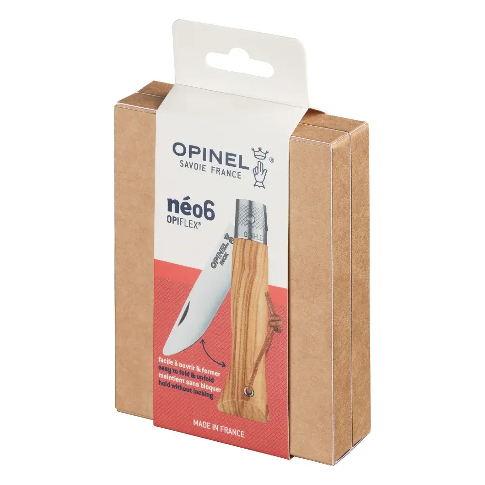 Сгъваем нож Opinel - néo6, острие 7 см, дръжка от маслиново дърво - 3