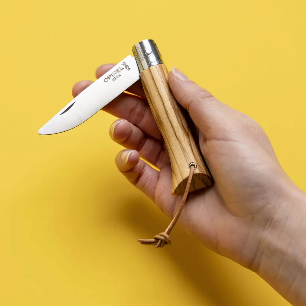 Сгъваем нож Opinel - néo6, острие 7 см, дръжка от маслиново дърво - 6