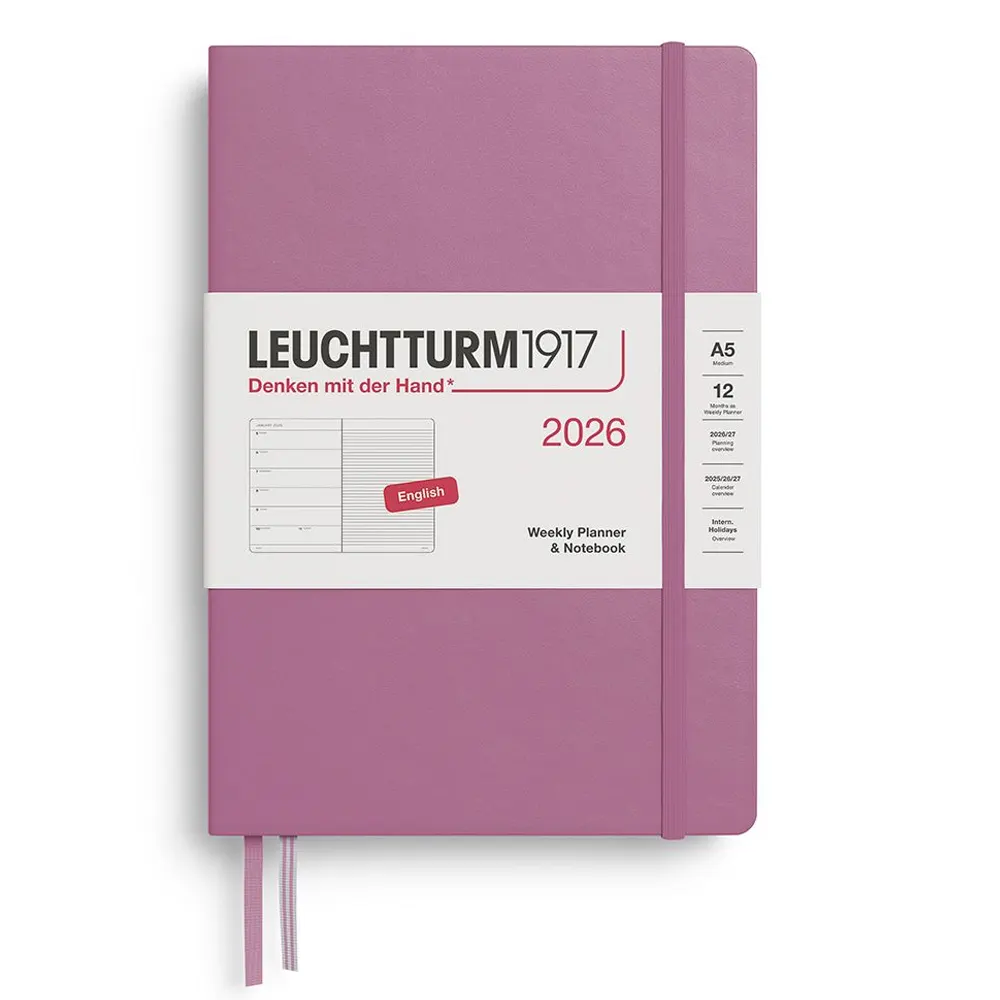 Тефтер А5 Leuchtturm1917 Weekly Planner & Notebook 2026, Dusty Rose