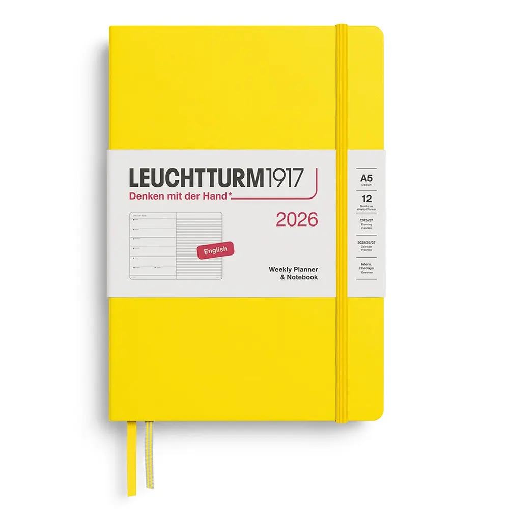 Тефтер А5 Leuchtturm1917 Weekly Planner & Notebook 2026, Lemon