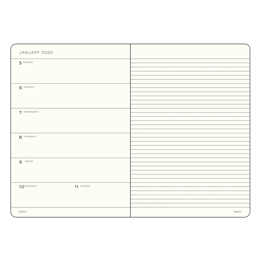 Тефтер А5 Leuchtturm1917 Weekly Planner & Notebook 2026, Lemon - 2
