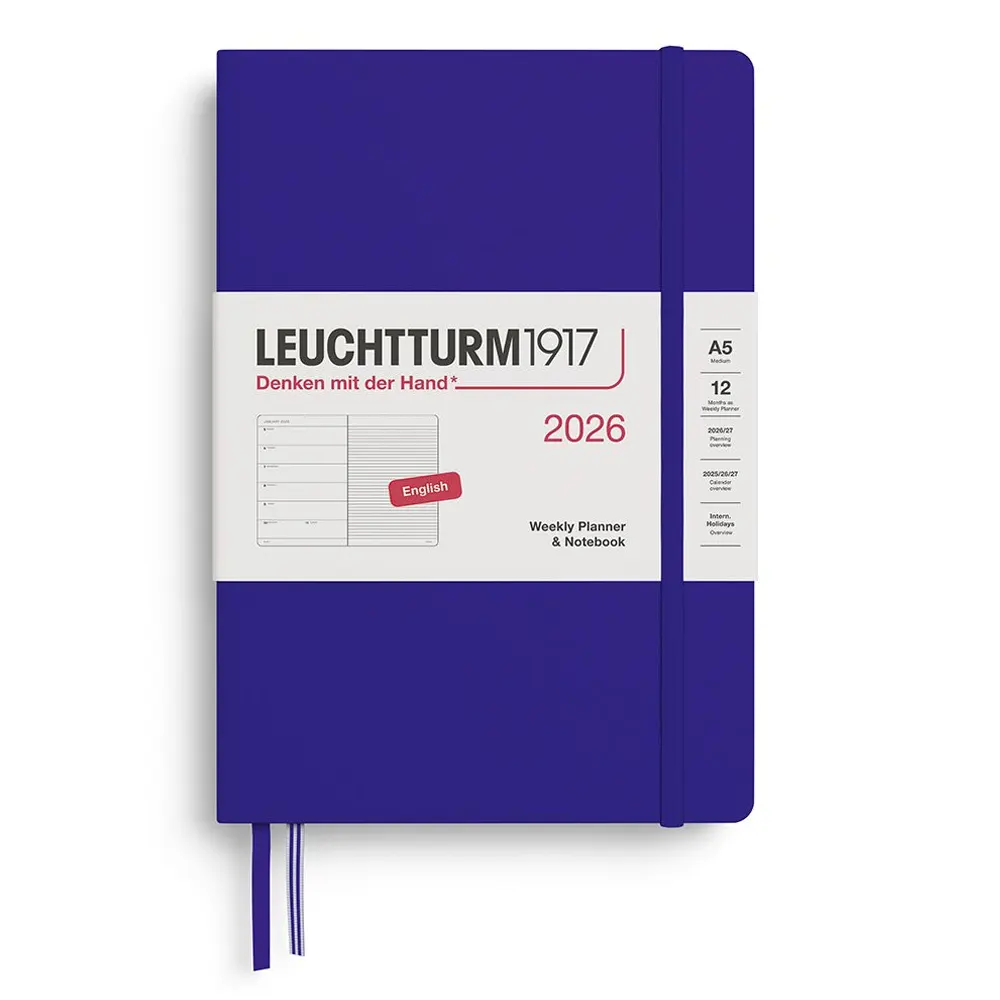 Тефтер А5 Leuchtturm1917 Weekly Planner & Notebook 2026, Ink
