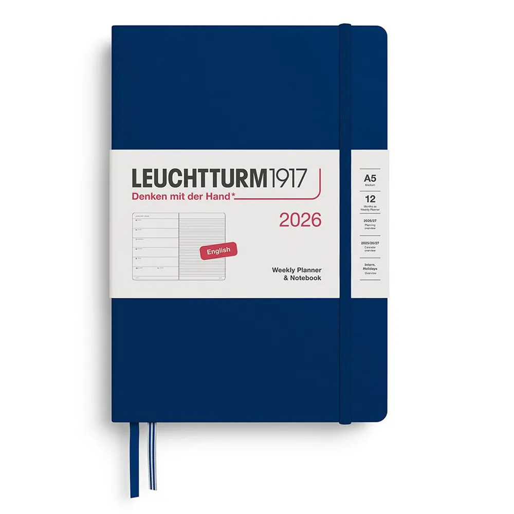 Тефтер А5 Leuchtturm1917 Weekly Planner & Notebook 2026, Navy