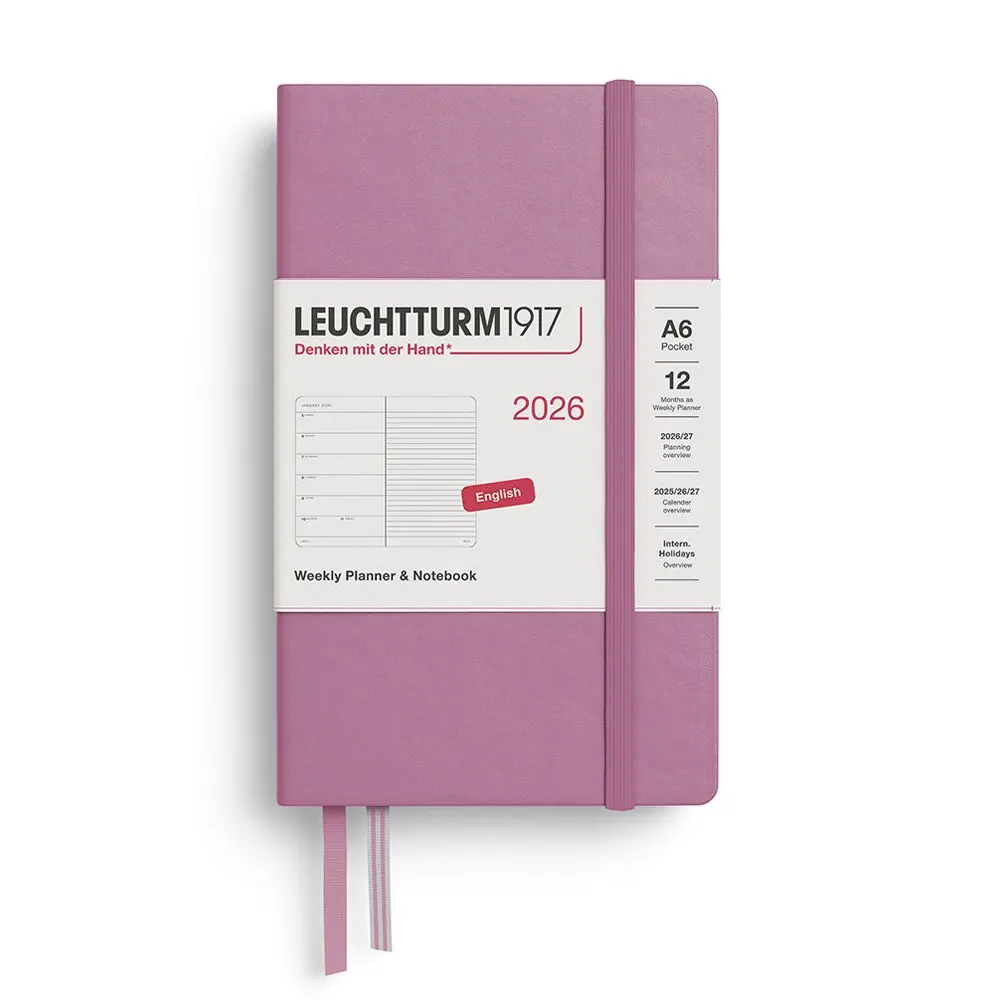 Тефтер A6 Leuchtturm1917 Weekly Planner & Notebook Pocket 2026, Dusty Rose
