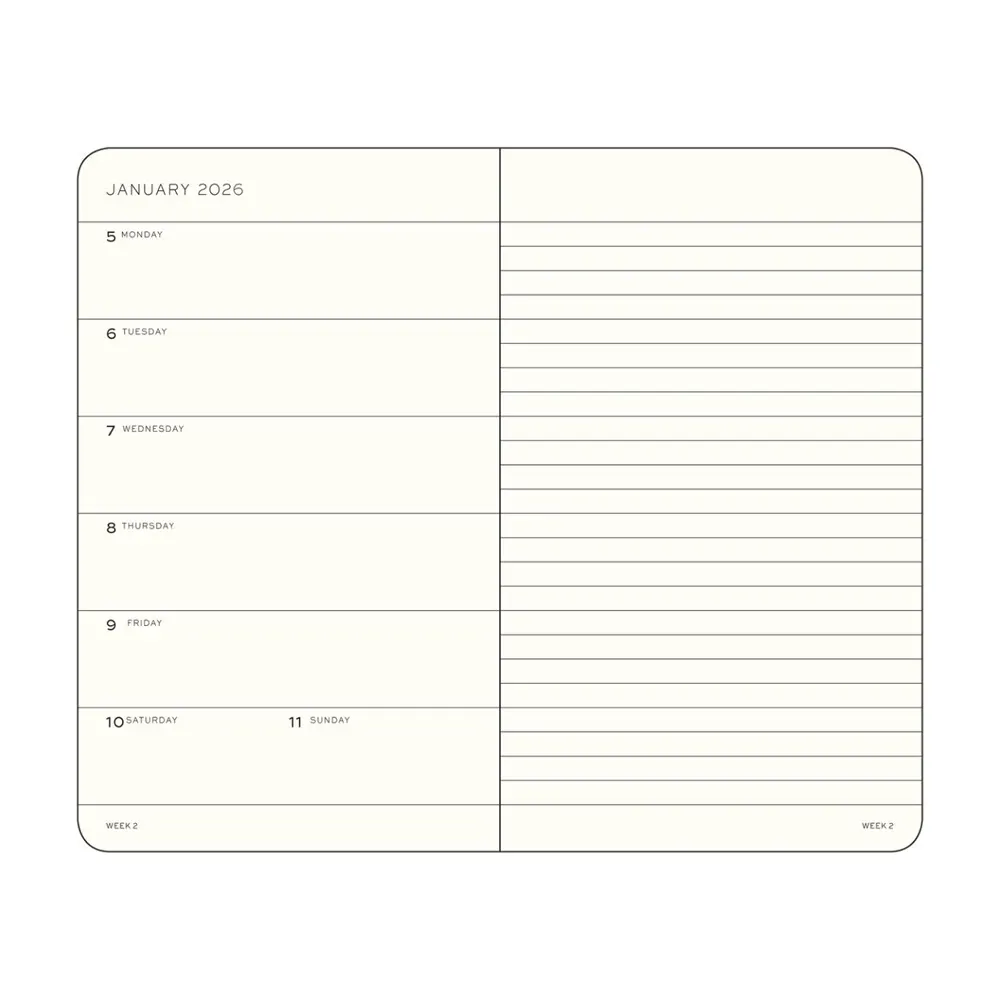 Тефтер A6 Leuchtturm1917 Weekly Planner & Notebook Pocket 2026, Dusty Rose - 2