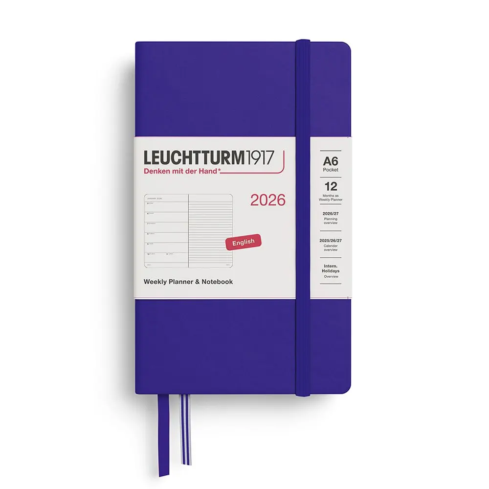Тефтер A6 Leuchtturm1917 Weekly Planner & Notebook Pocket 2026, Ink