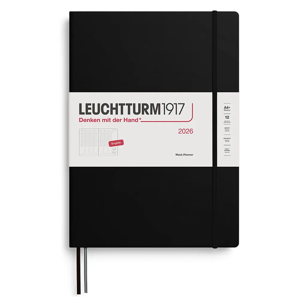 Тефтер A4+ Leuchtturm1917 Week Planner Master 2026, Black