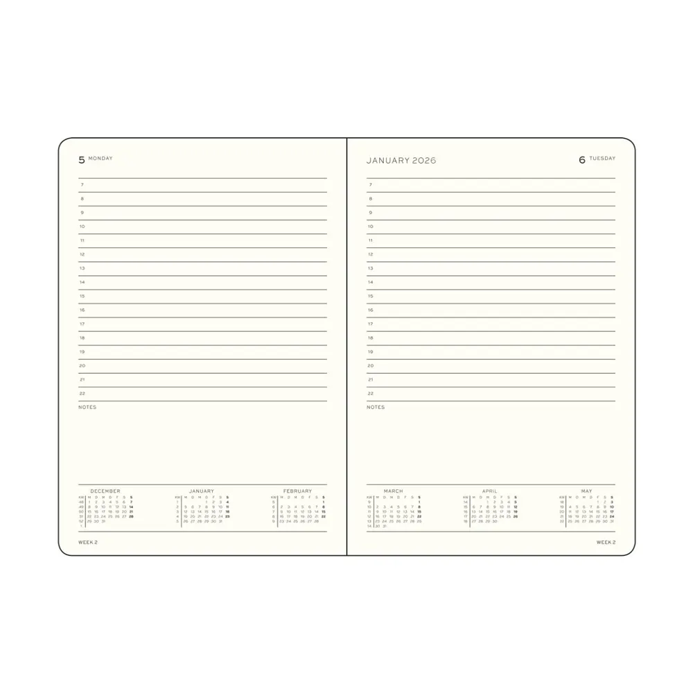 Тефтер А5 Leuchtturm1917 Daily Planner 2026, Dusty Rose - 2