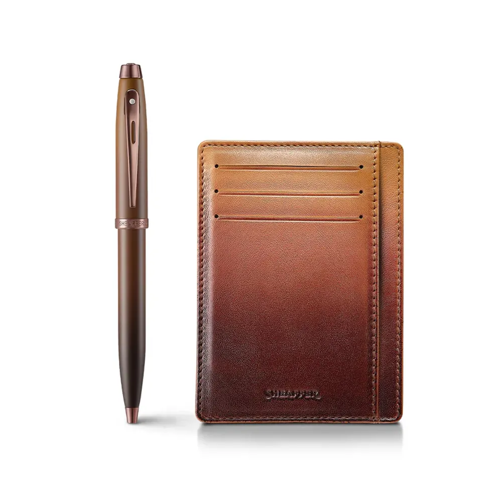 Комплект Sheaffer - Coffee Edition, химикалка 100 и калъф за карти и документи - 2