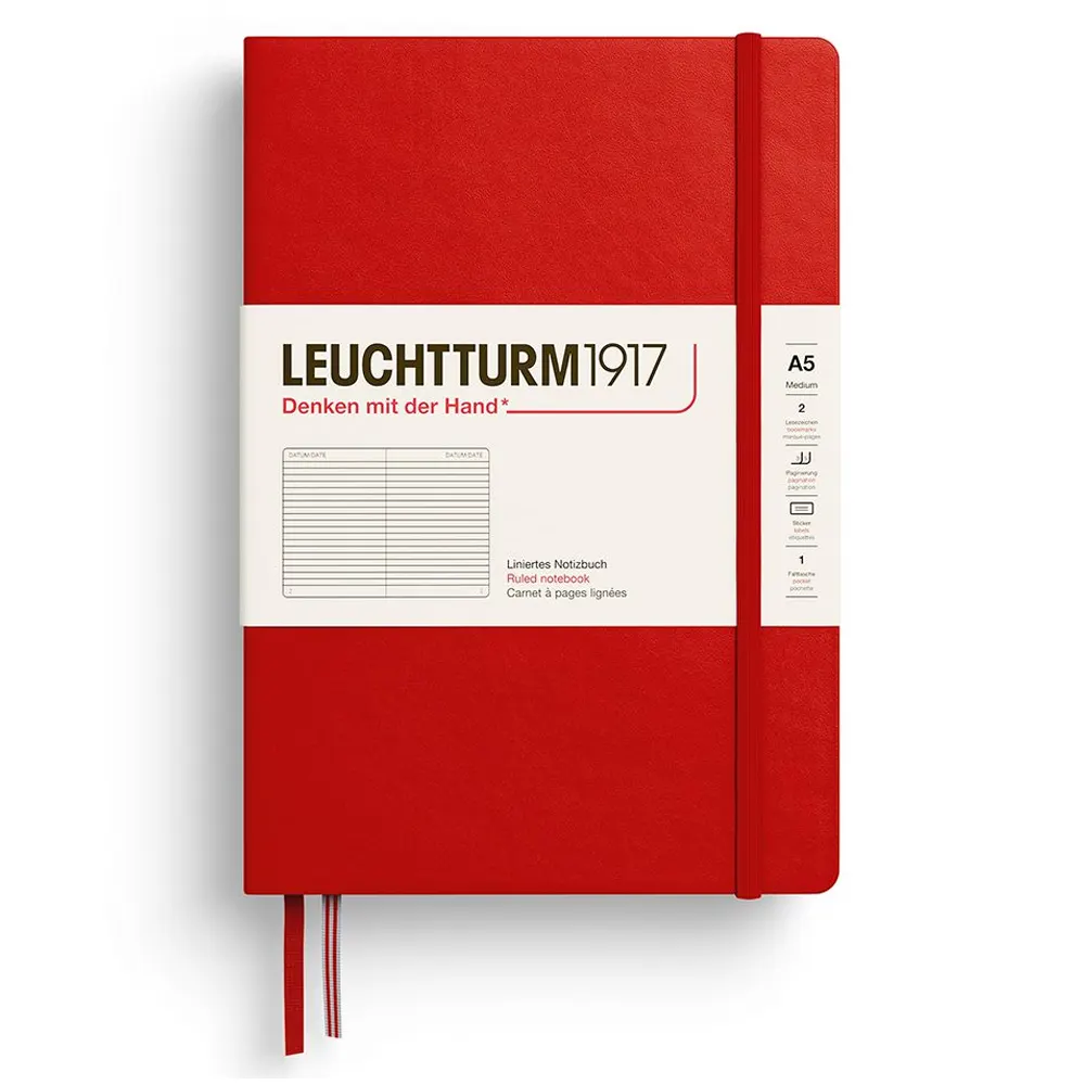Тефтер Leuchtturm1917 New Colours 2026 - Cherry, A5, твърди корици, линиран