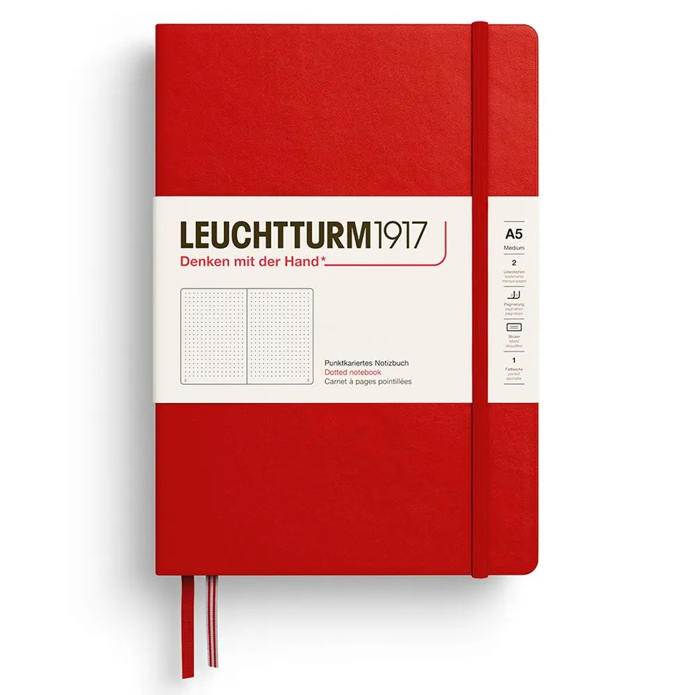 Тефтер Leuchtturm1917 New Colours 2026 - Cherry, A5, твърди корици, на точки