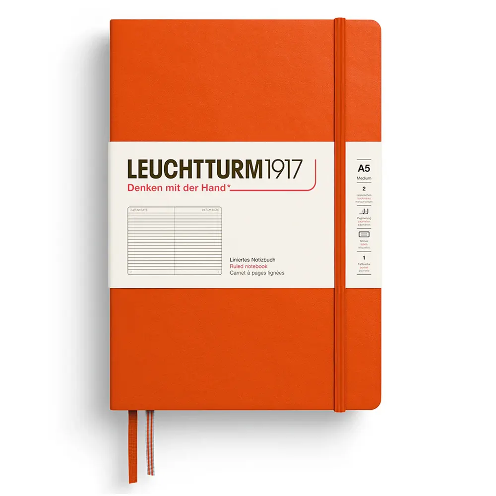 Тефтер Leuchtturm1917 New Colours 2026 - Pumpkin, A5, твърди корици, линиран