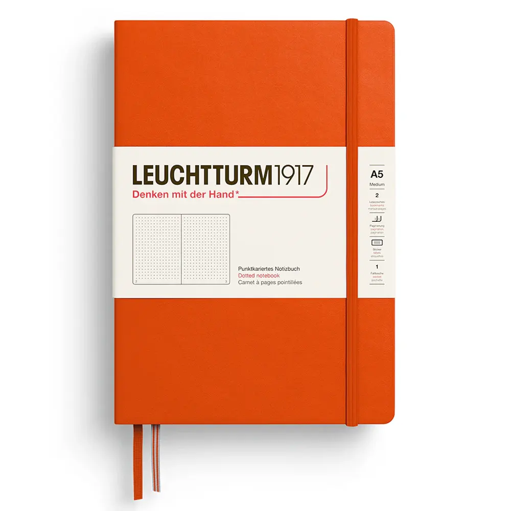 Тефтер Leuchtturm1917 New Colours 2026 - Pumpkin, A5, твърди корици, на точки