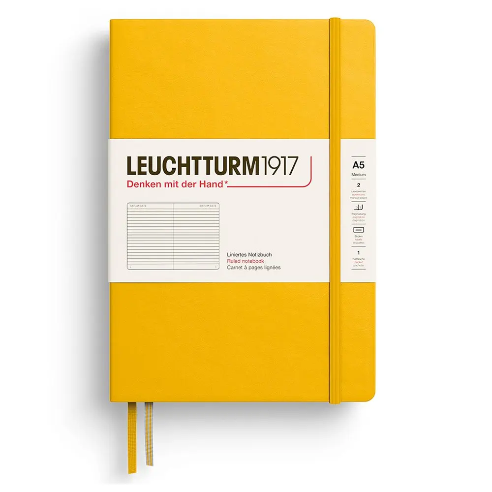 Тефтер Leuchtturm1917 New Colours 2026 - Sunflower, A5, твърди корици, линиран