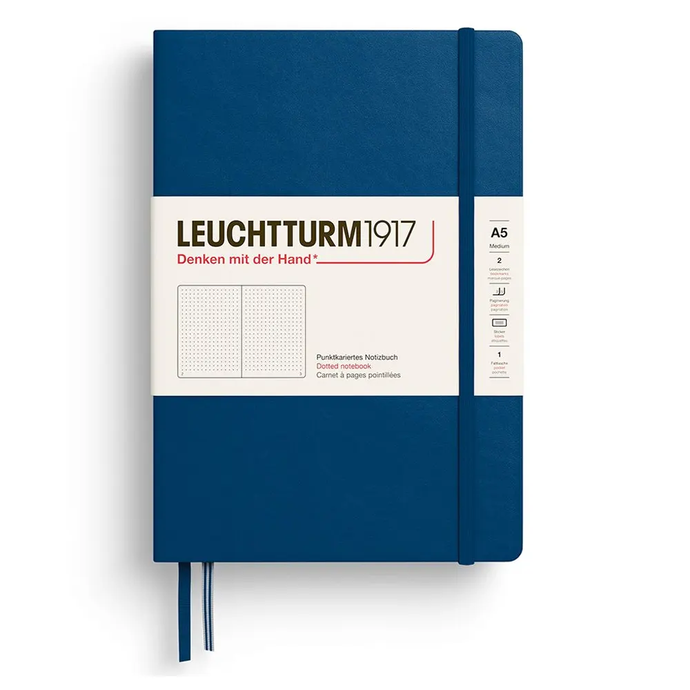 Тефтер Leuchtturm1917 New Colours 2026 - Indigo, A5, твърди корици, на точки