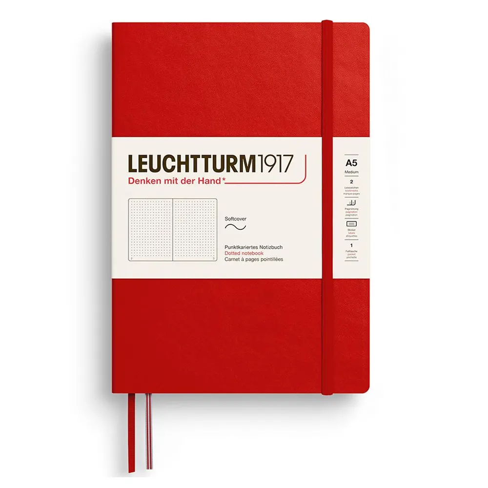 Тефтер Leuchtturm1917 New Colours 2026 - Cherry, A5, меки корици, на точки