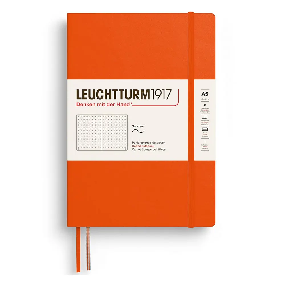 Тефтер Leuchtturm1917 New Colours 2026 - Pumpkin, A5, меки корици, на точки