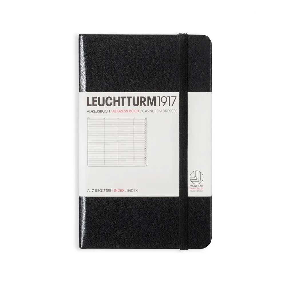 Тефтер A6 Leuchtturm1917 - Address Book, твърда корица, черен