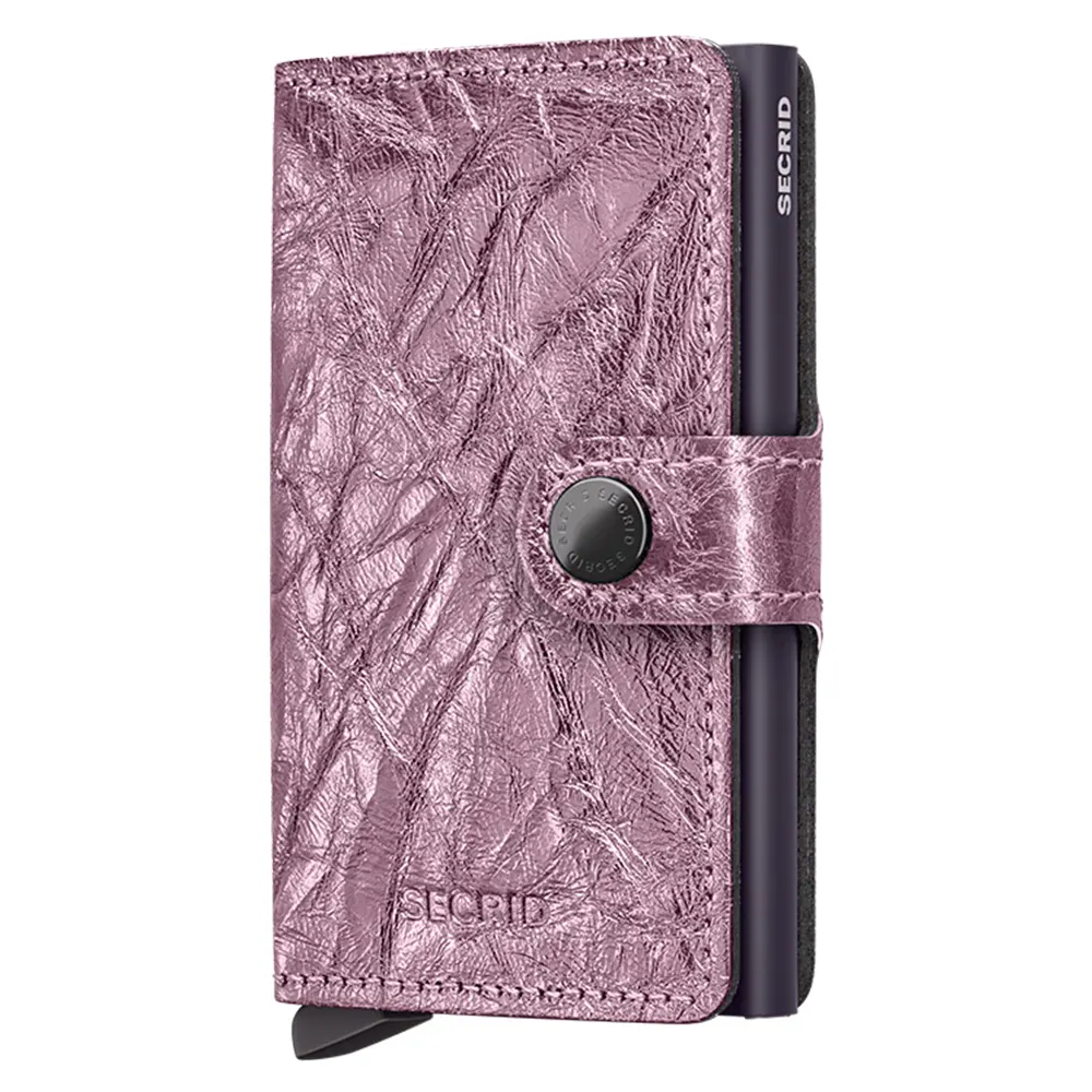 Портфейл SECRID - Mini Crunch Pink, естествена кожа, RFID защита