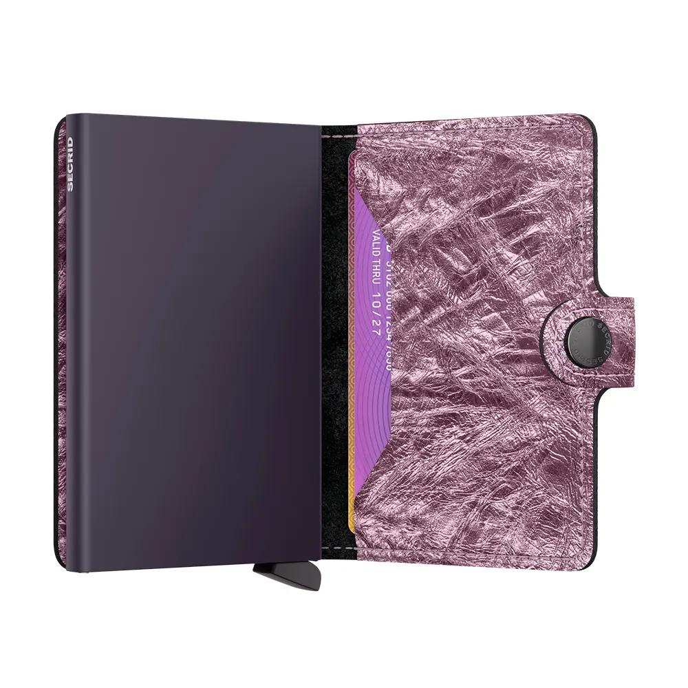 Портфейл SECRID - Mini Crunch Pink, естествена кожа, RFID защита - 3