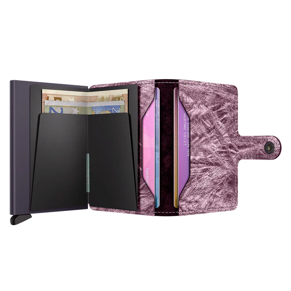Портфейл SECRID - Mini Crunch Pink, естествена кожа, RFID защита - 4