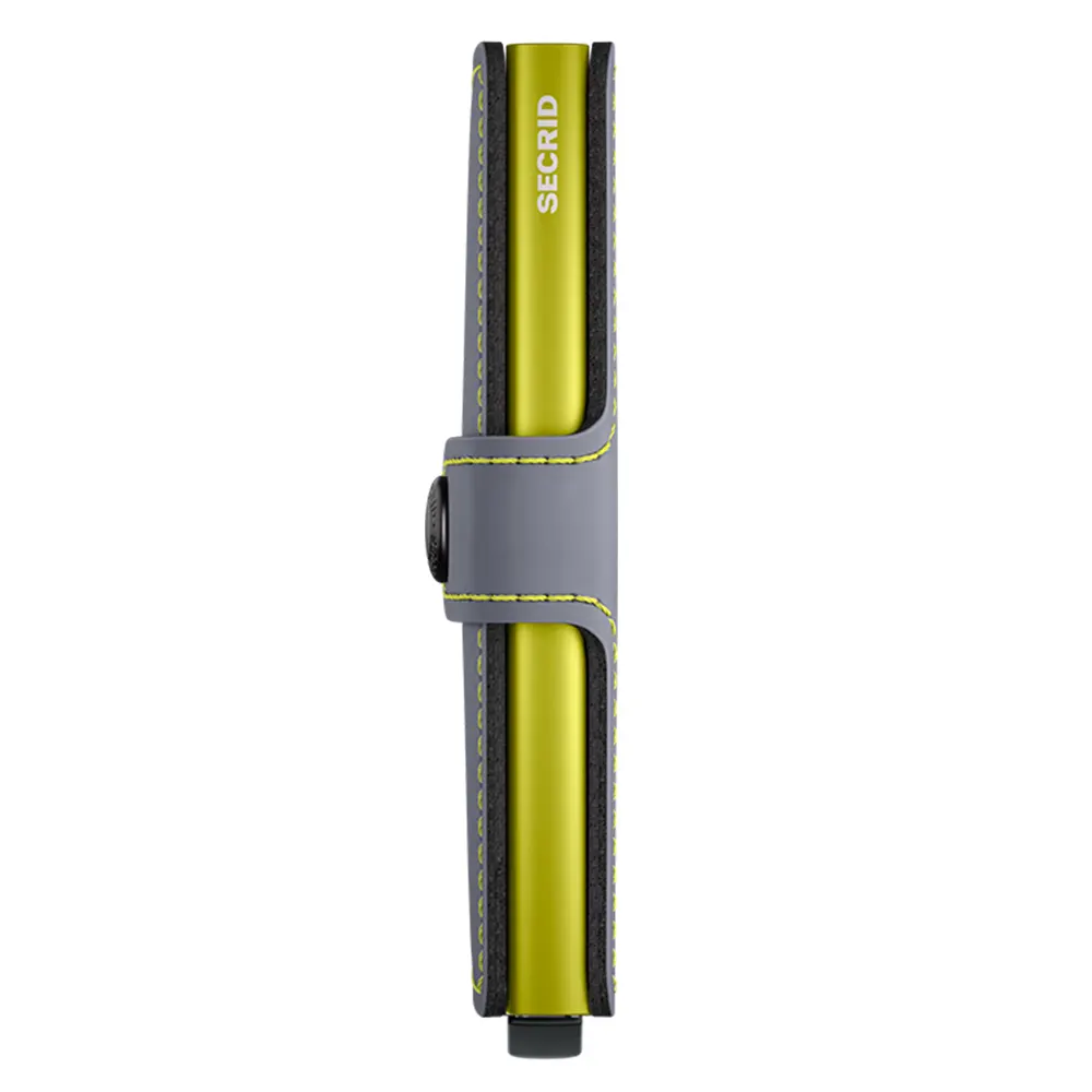 Портфейл SECRID - Mini Matte Grey & Lime, с RFID защита - 2
