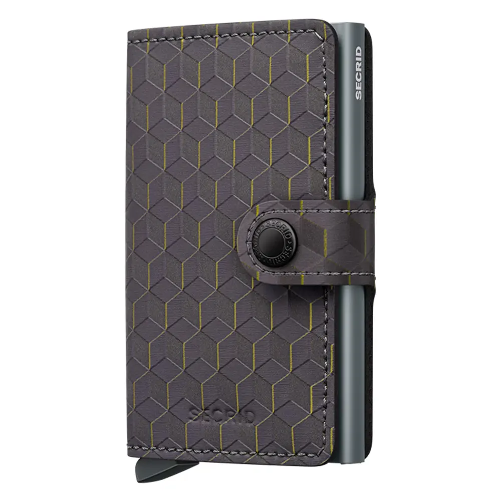 Портфейл SECRID - Mini Optical Grey-Yellow, с RFID защита
