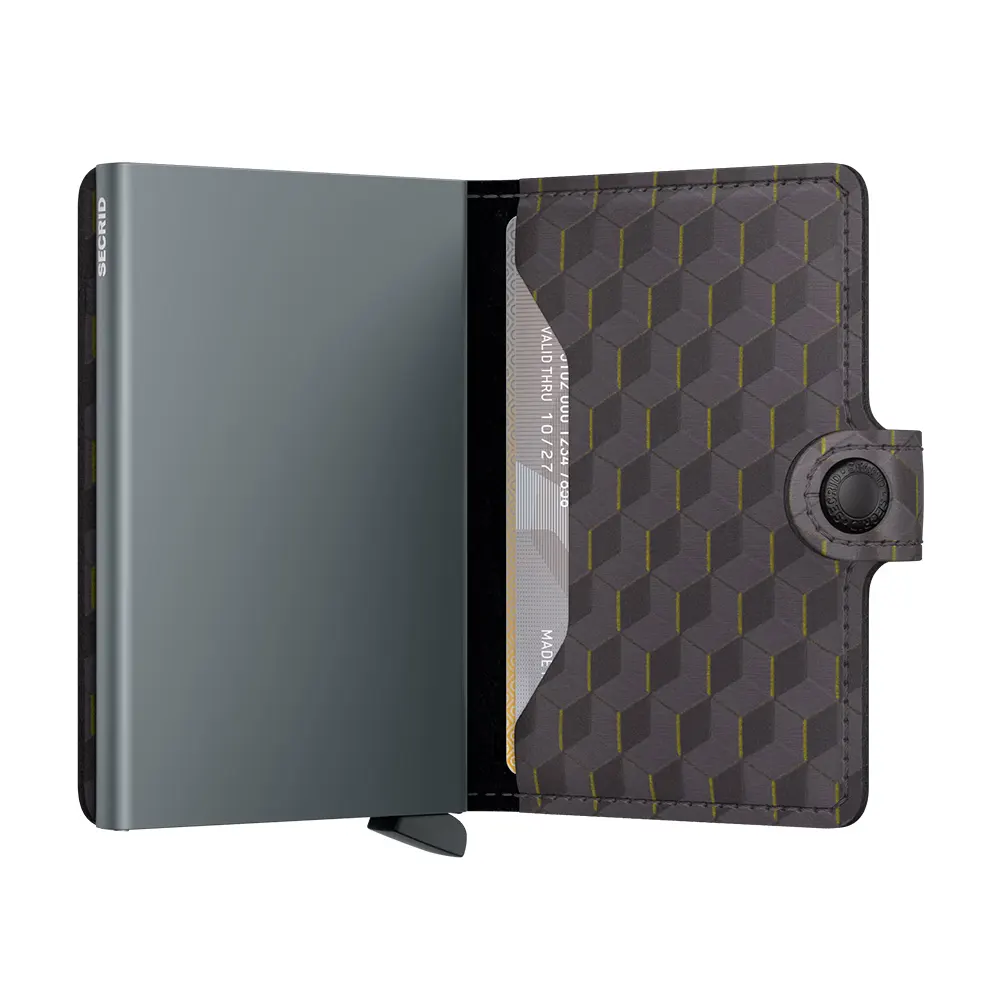 Портфейл SECRID - Mini Optical Grey-Yellow, с RFID защита - 3
