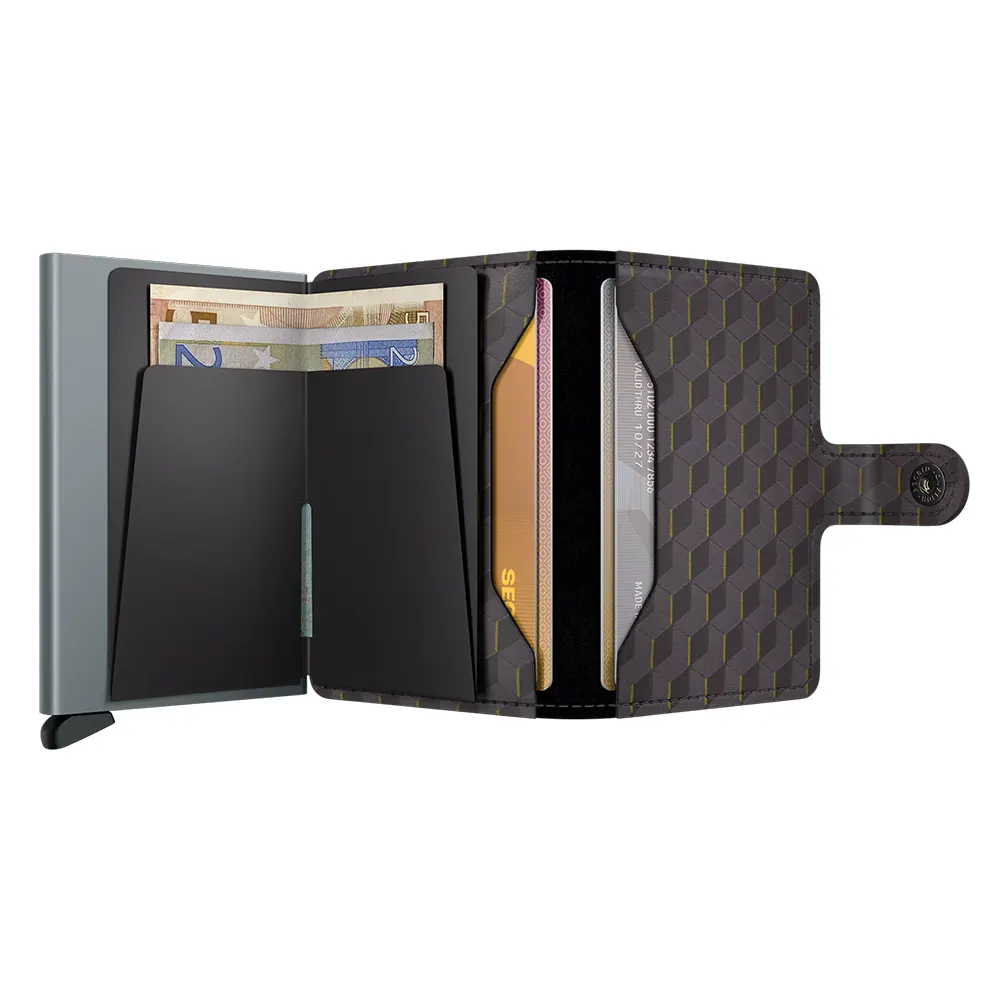 Портфейл SECRID - Mini Optical Grey-Yellow, с RFID защита - 4