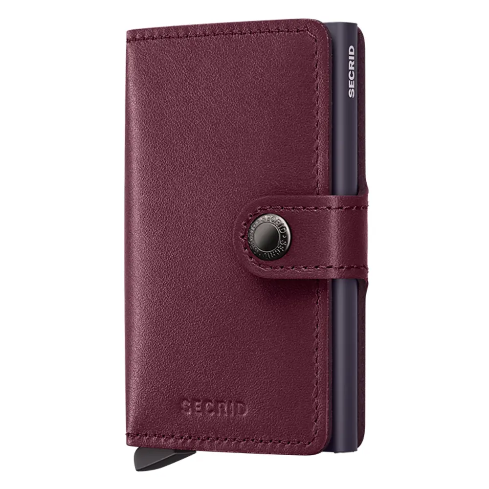 Портфейл SECRID - Mini Original Cranberry, естествена кожа, с RFID защита