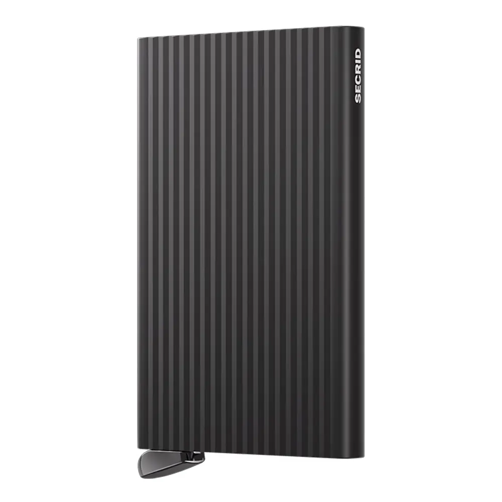 Автоматичен калъф за карти SECRID - Cardprotector+ Fluted Black, с RFID и NFC защита