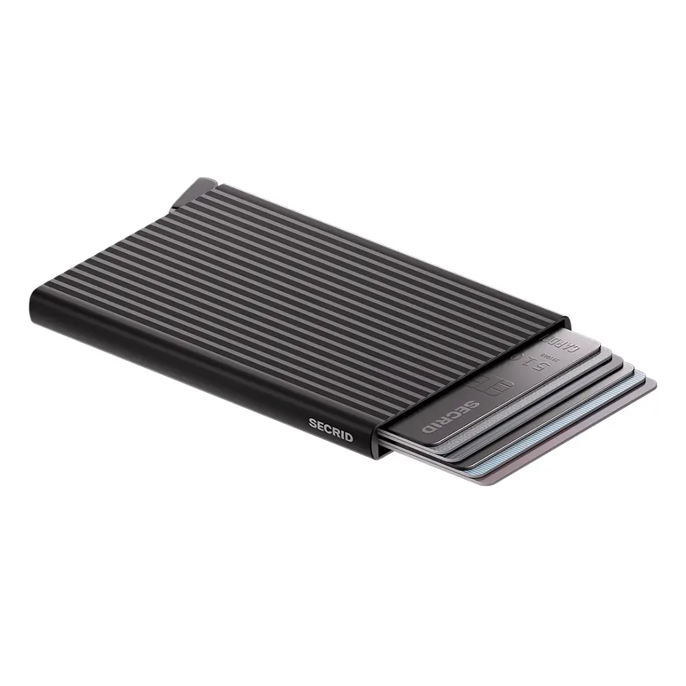 Автоматичен калъф за карти SECRID - Cardprotector+ Fluted Black, с RFID и NFC защита - 3