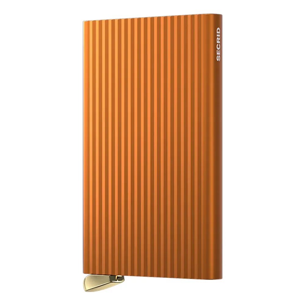 Автоматичен калъф за карти SECRID - Cardprotector+ Fluted Orange, с RFID и NFC защита