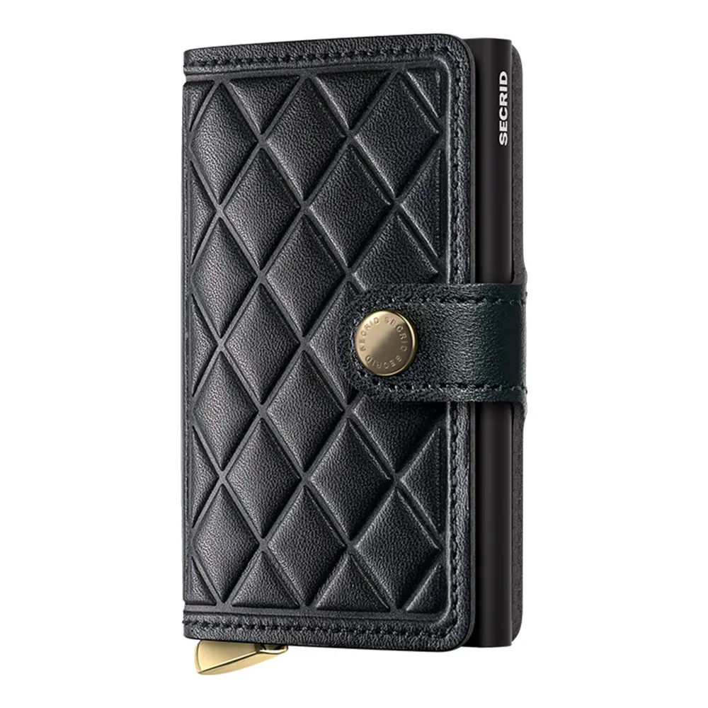 Портфейл SECRID - Mini Premium Emboss Black, с RFID защита