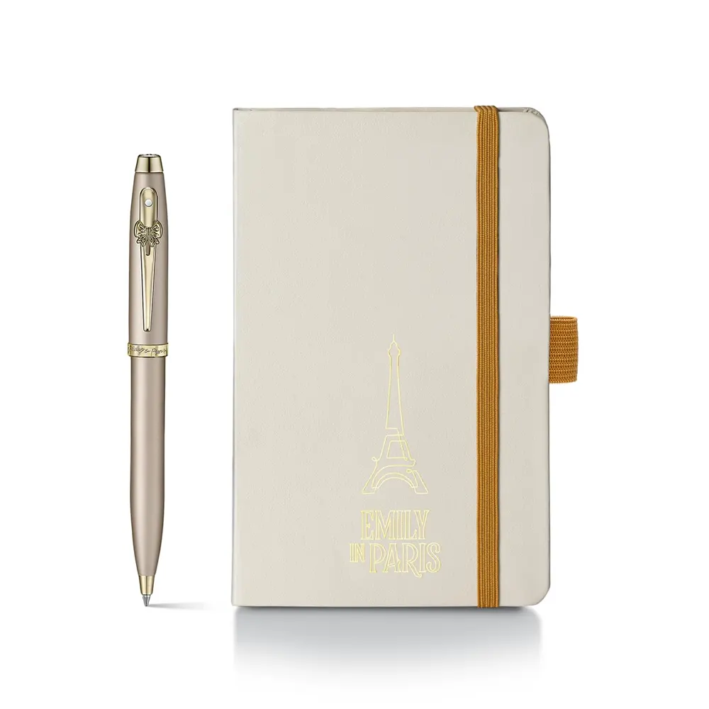 Комплект Sheaffer 100 x Emily in Paris - Champagne Gold, химикалка и тефтер А6 - 2