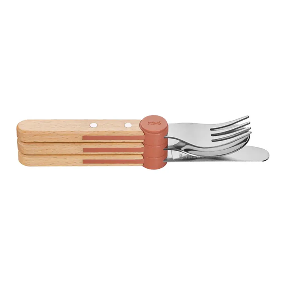 Комплект прибори за деца Opinel - Le Petit Gourmet Coral - 2