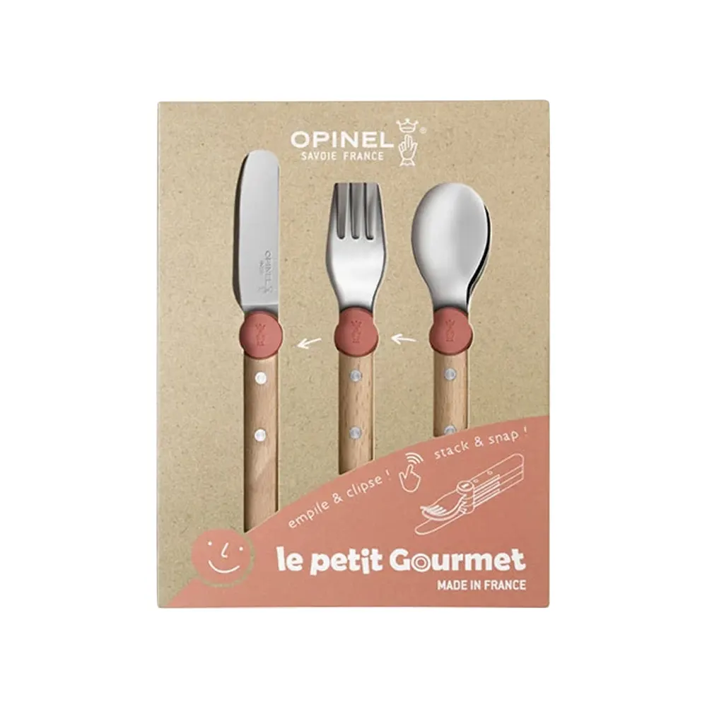 Комплект прибори за деца Opinel - Le Petit Gourmet Coral - 4
