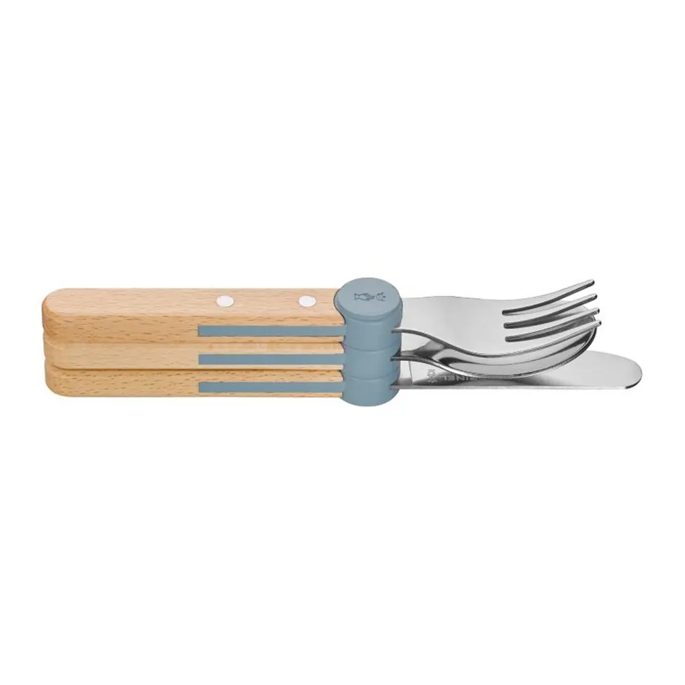 Комплект прибори за деца Opinel - Le Petit Gourmet Blue - 2